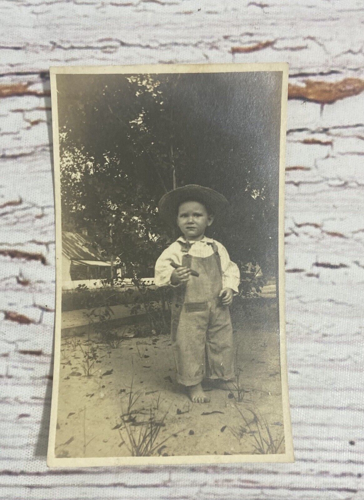 Vintage 1919 Little Southern Boy In Overalls “Made October 12 1919”, 4” x 2.45”