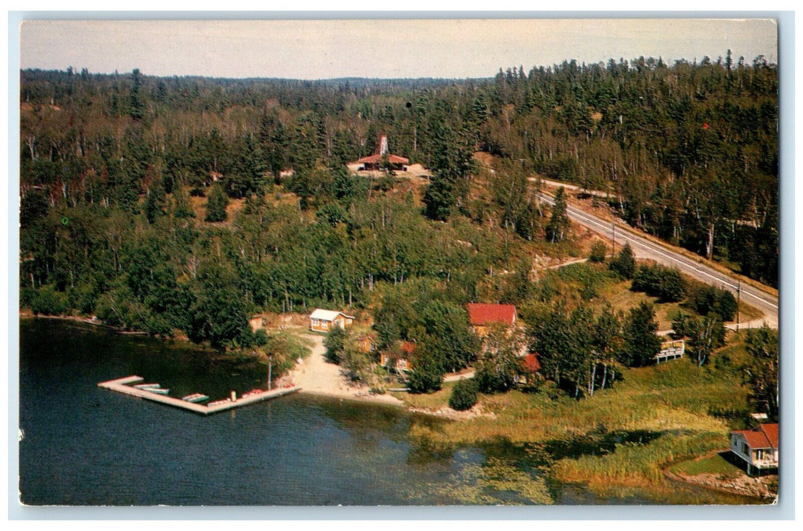c1950's Sunset Cove Camp Modern Housekeeping Cabins Ontario Canada Postcard
