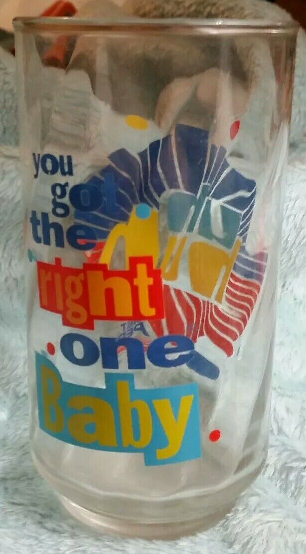 Vintage Diet Pepsi you got the right one baby, uh huh drinking glass early 1990s