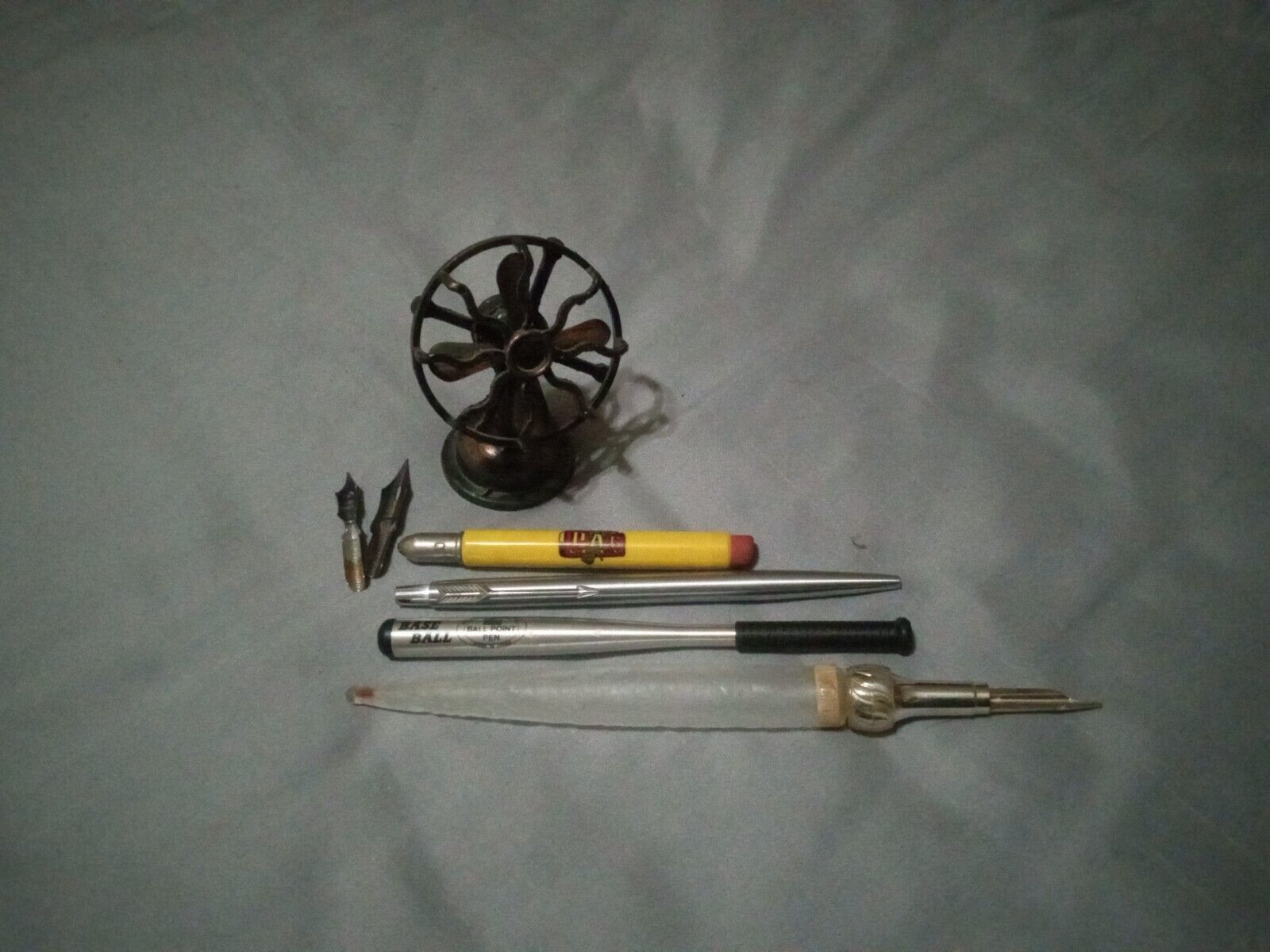 Vintage Novelty Writing Utensils And Sharpener Lot Of 7 Decent Usable Condition