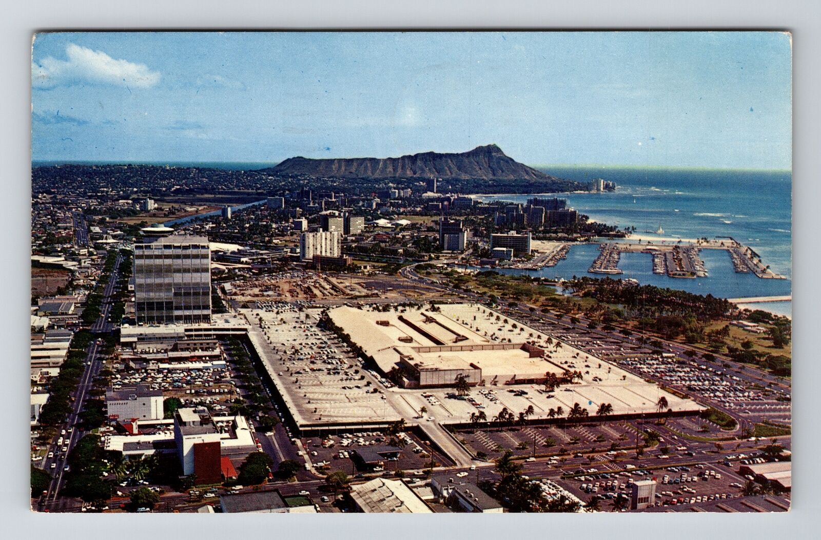 Waikiki HI-Hawaii, Aerial View Shopping Center, Vintage Postcard