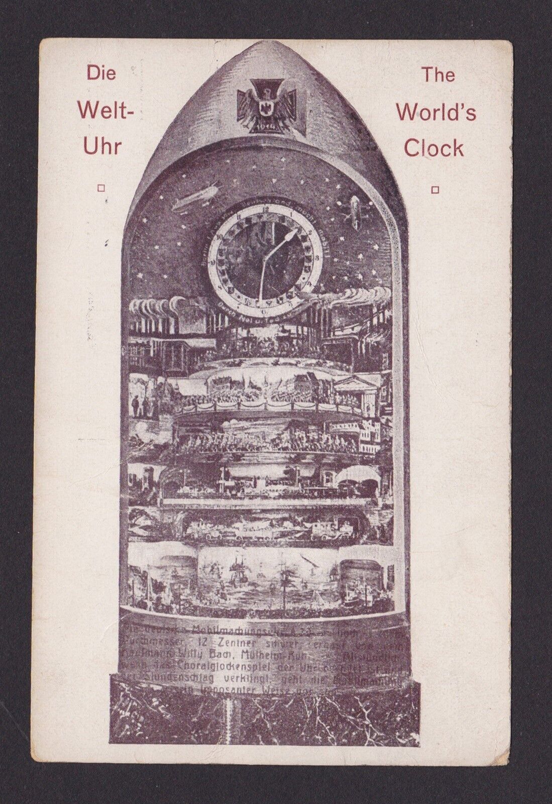 GERMANY, Postcard, The World's Clock, Propaganda, WWI