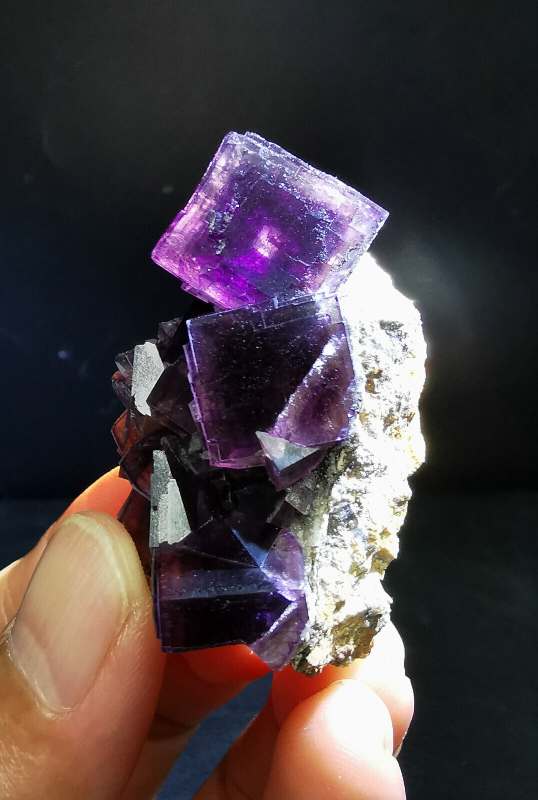 40gNatural Rare Clear Transparent Purple Window Phantom Fluorite Specimen Anhui