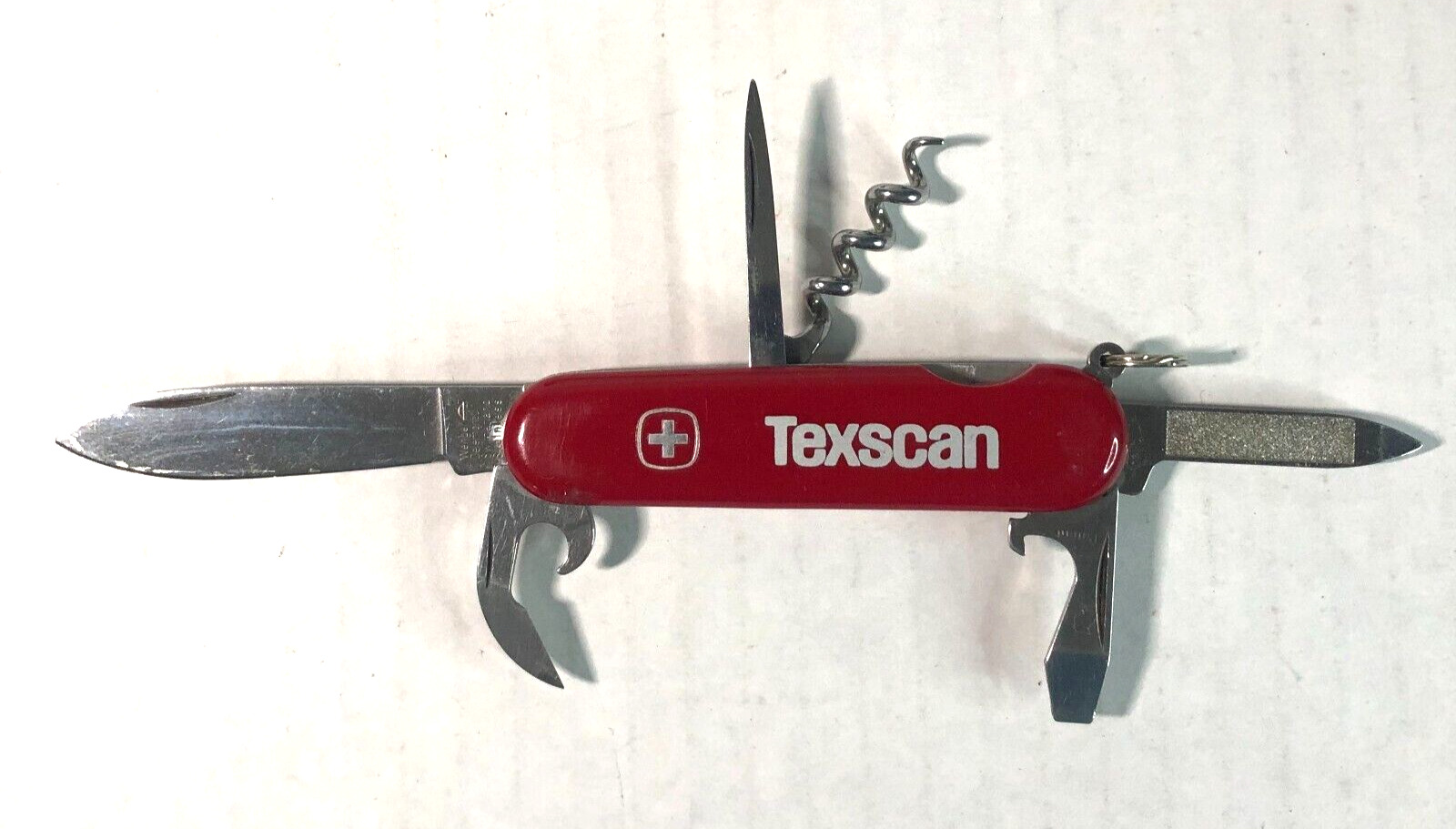 Vintage Wenger Delmont Swiss Army Knife 7 Functions Texscan Logo