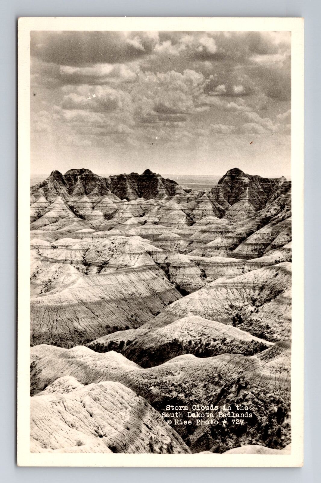 Badlands SD-South Dakota, RPPC, Storm Clouds, Antique, Vintage Postcard