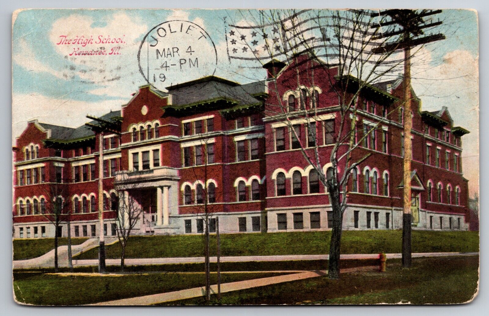 The High School Kewanee Illinois IL 1909 Postcard