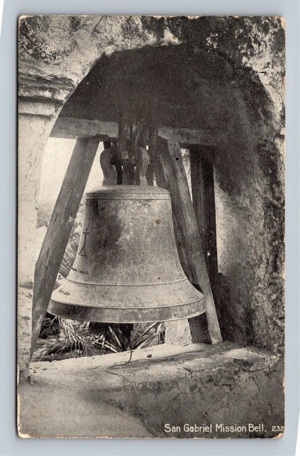 San Gabriel CA, San Gabriel Mission Bell, California Vintage Postcard