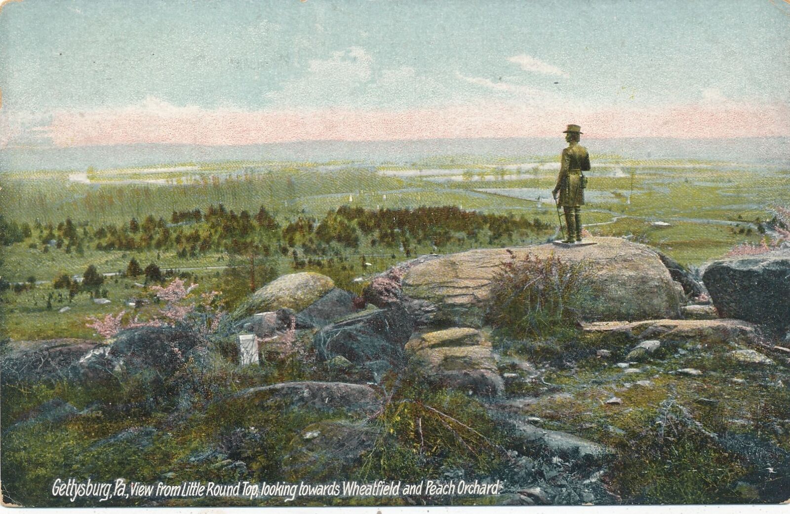 GETTYSBURG PA - Wheatfield and Peach Orchard View from Little Round Top