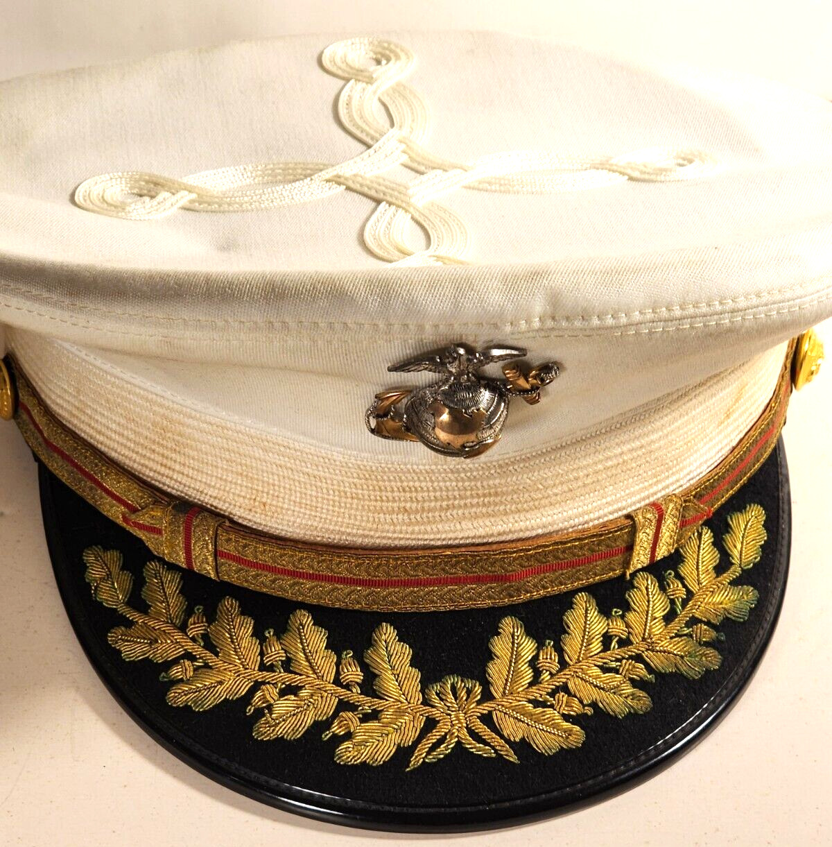 VINTAGE U.S.M.C. U.S. MARINE CORPS MAJOR GENERAL HERMAN POGGEMEYER WHITE HAT
