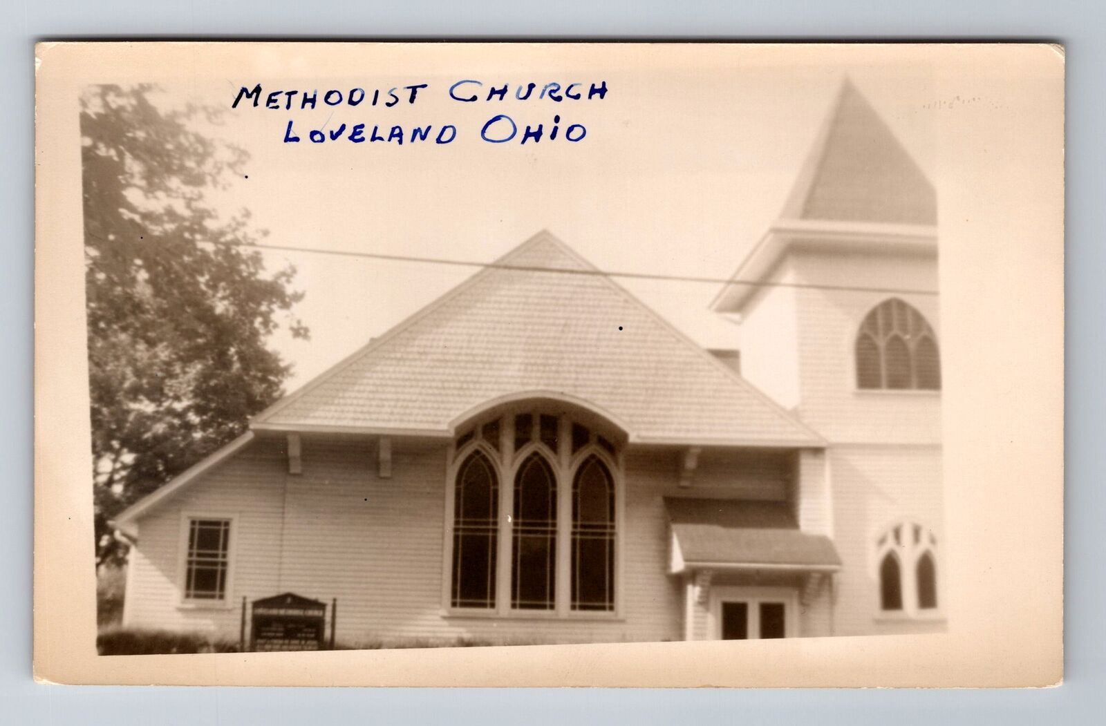 Loveland OH-Ohio RPPC, Methodist Church, Antique, Vintage Postcard