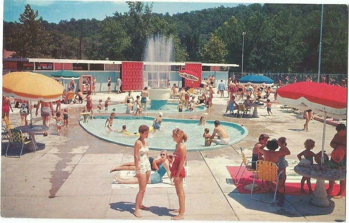 Fenton, MO Missouri old Postcard, Riveria Pool and Park