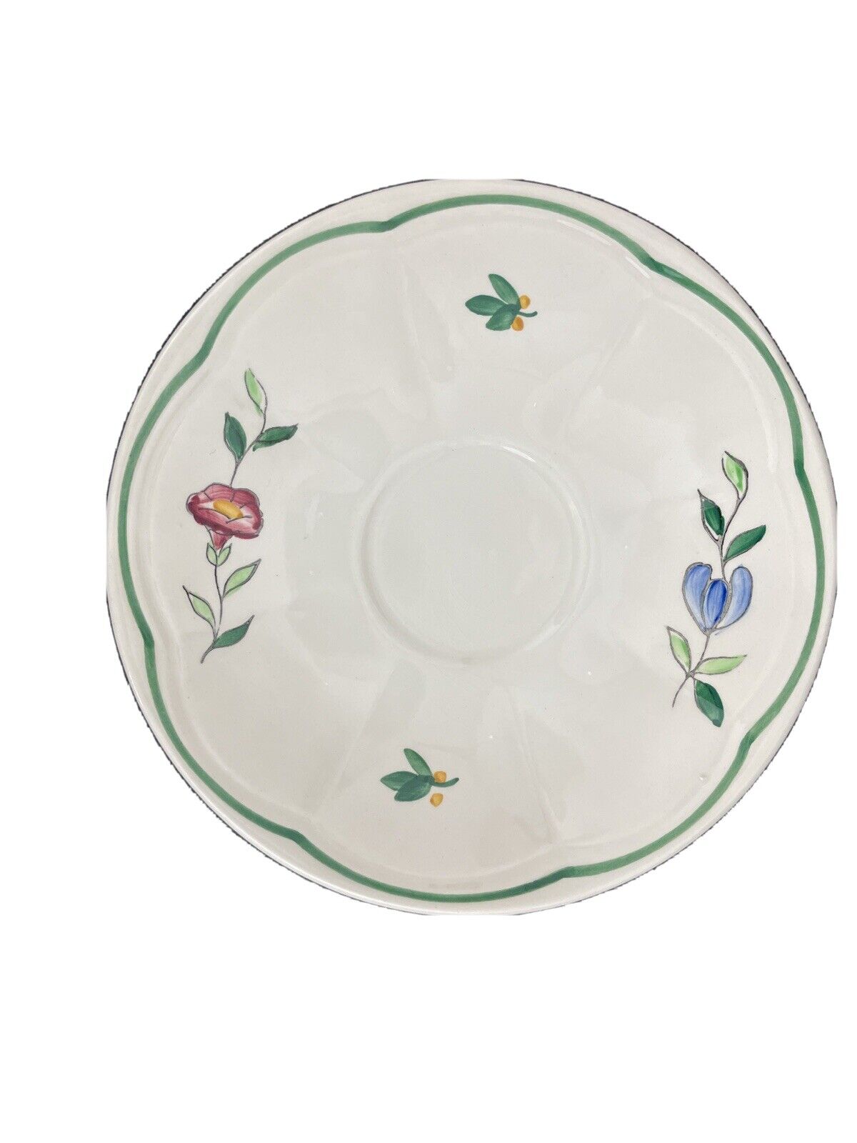 Longchamp Saucer Plate Tulip Red Green Ring 