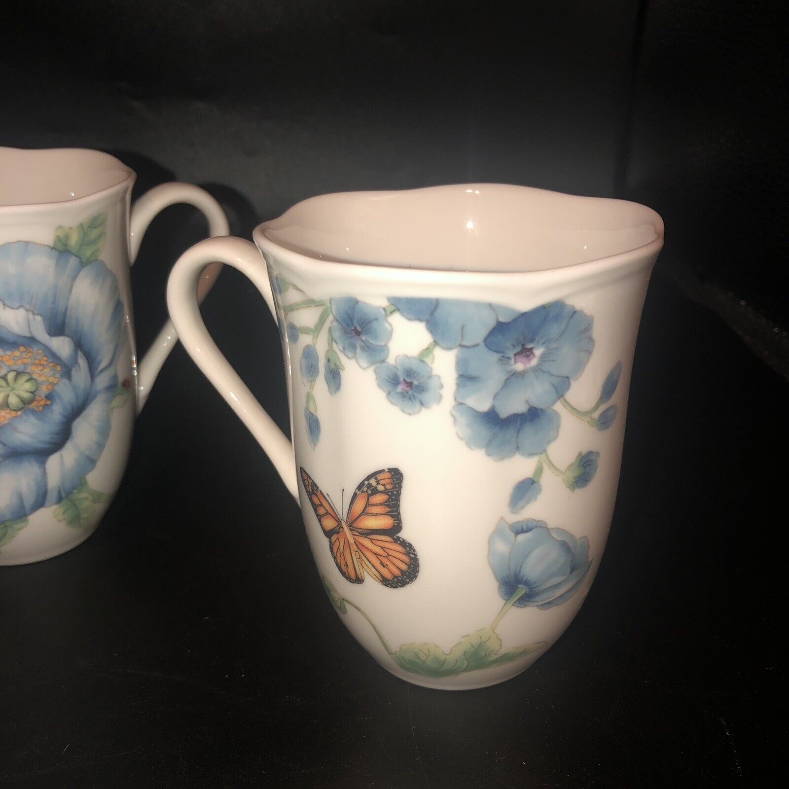 New In Box 4 Mugs Lenox Butterfly Meadows Laurie Le Luyer #2 Nice