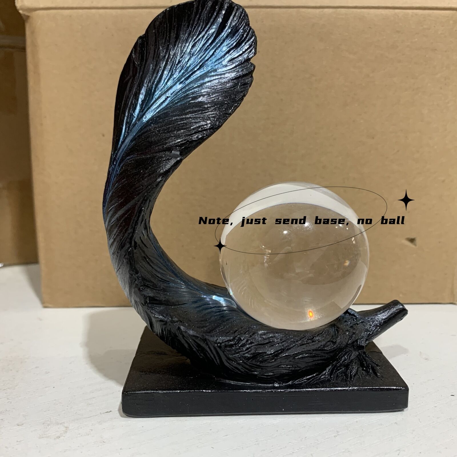 Feather Snake Reality Sphere bracket base natural Crystal ball holder G03