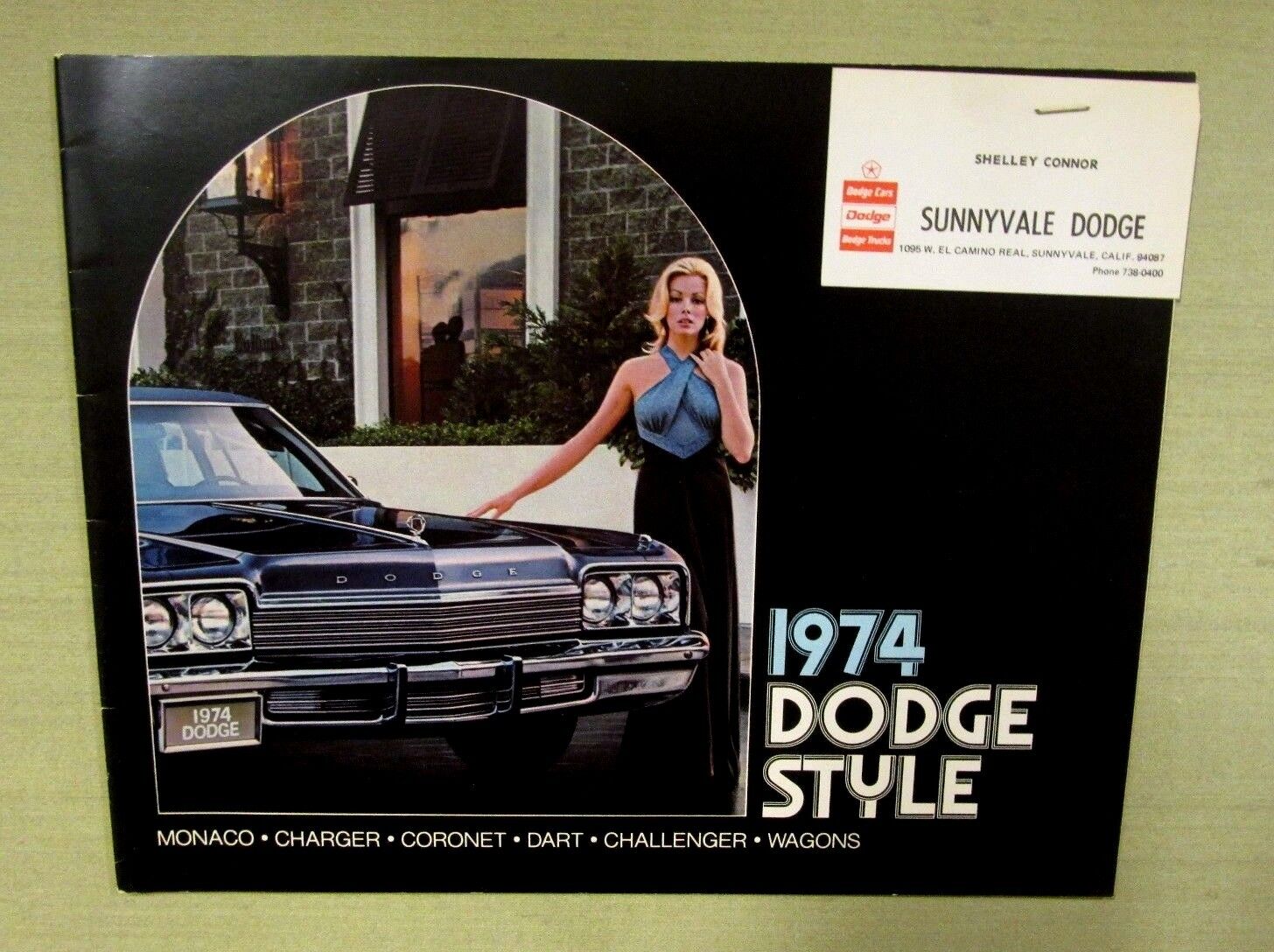Vintage Original 1974 DODGE MOPAR Sales Brochure Shelley Connor Sunnyvale CA 