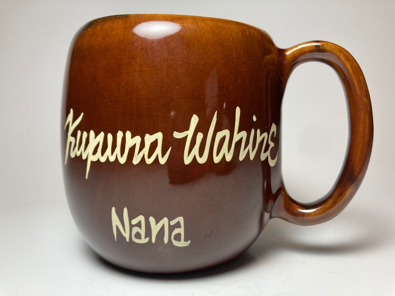 Vintage KavaCraft \'Kupuna Wahine - Nana\' Kava Cup Made In Hawaii