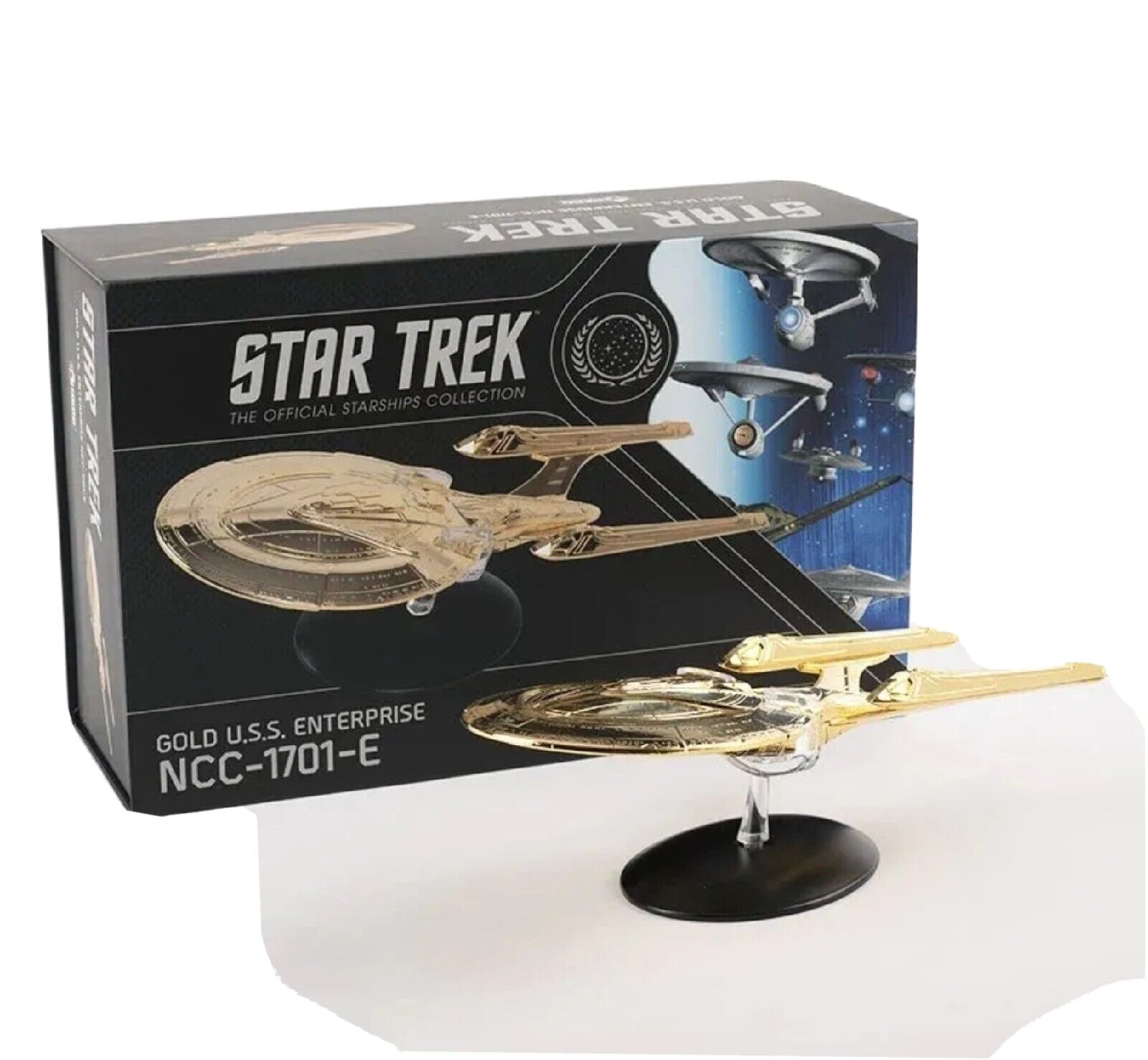 Eaglemoss Star Trek 18k Gold Plated Enterprise NCC-1701-E XL - LE 500 - RARE