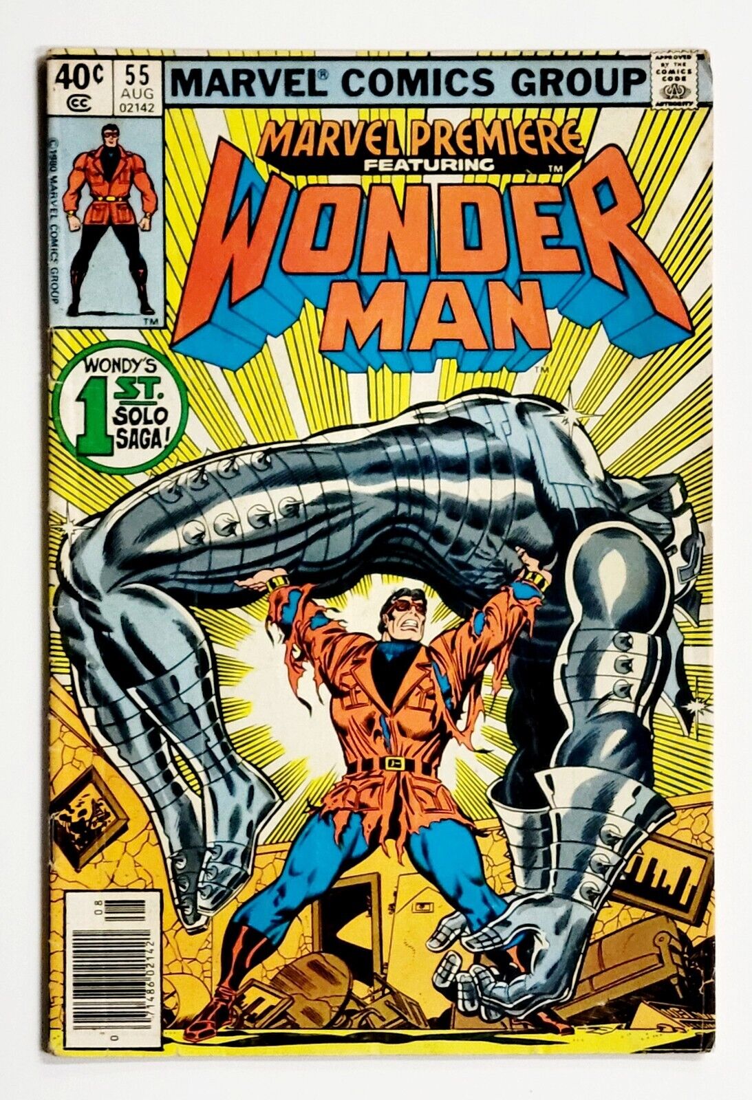 1980 WONDER MAN Marvel Comics Premiere #55  1st Appearance Solo Saga Newstand Ed