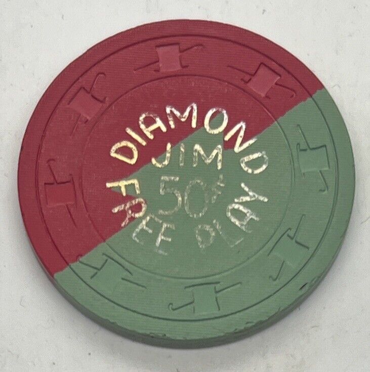 Nevada Club Diamond Jim’s $0.50 Casino Chip Las Vegas NV Dovetail CJ H&C 1962