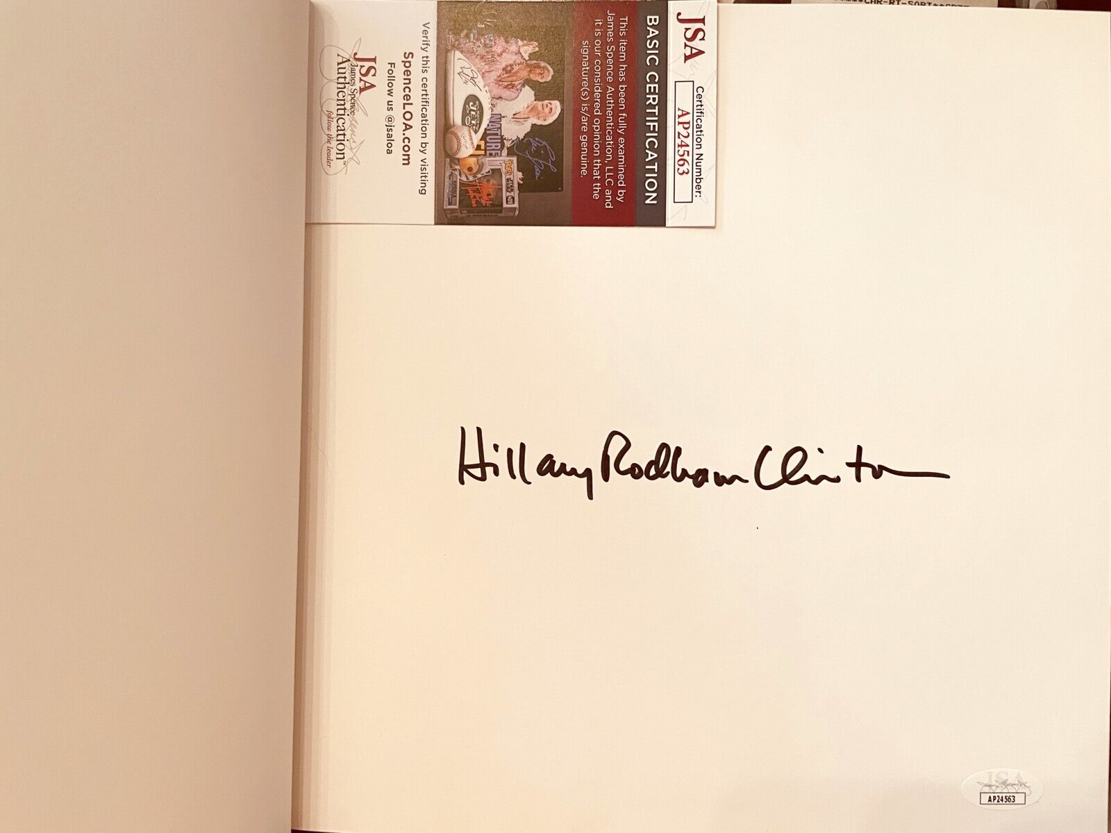 Hillary Clinton FULL NAME signed An Invitation to White House hardcover book JSA