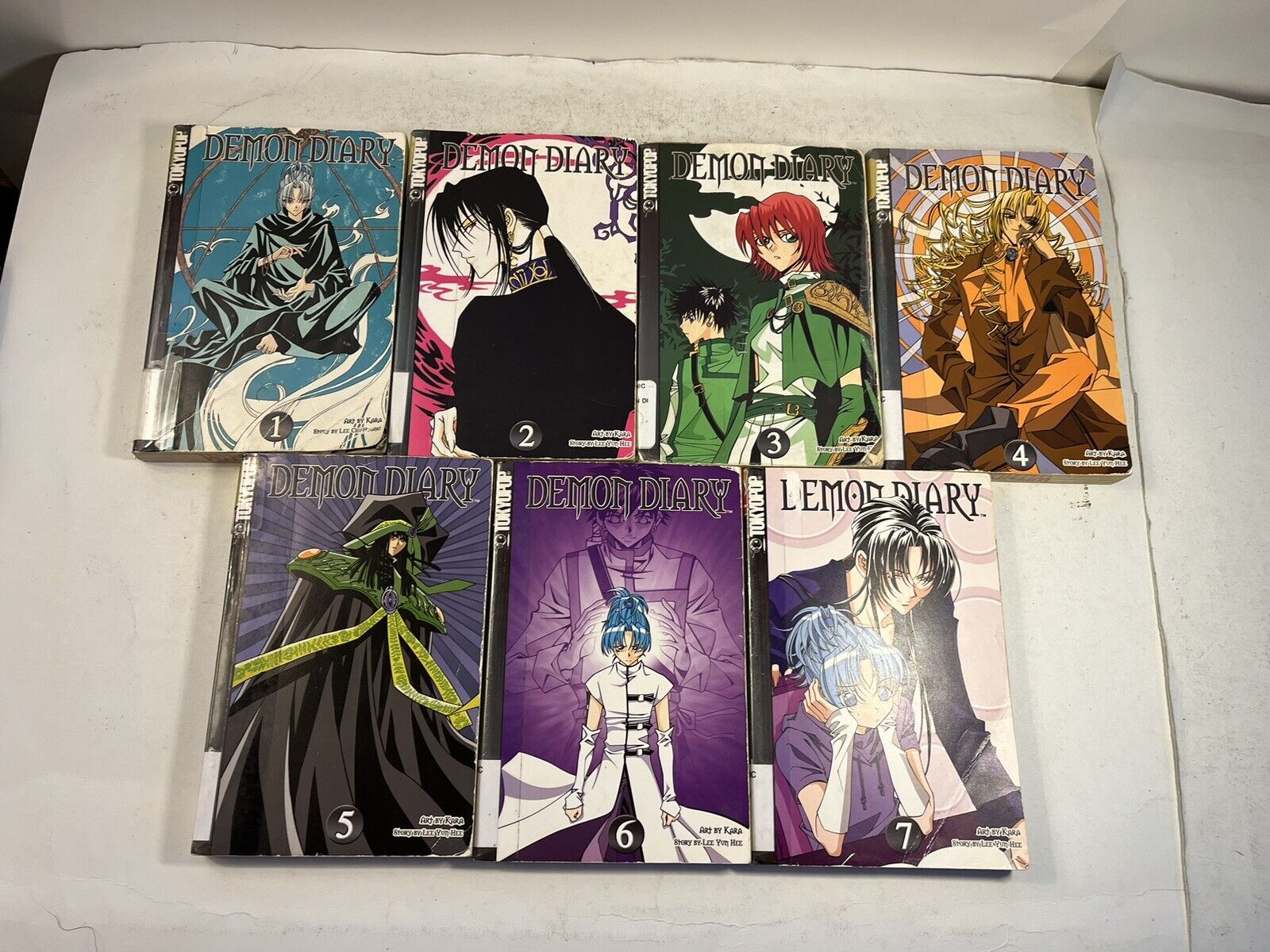 DEMON DIARY Vol. 1-7 Lee Chi Hyong & Kara Tokyopop English, Manga lot Ex-Library