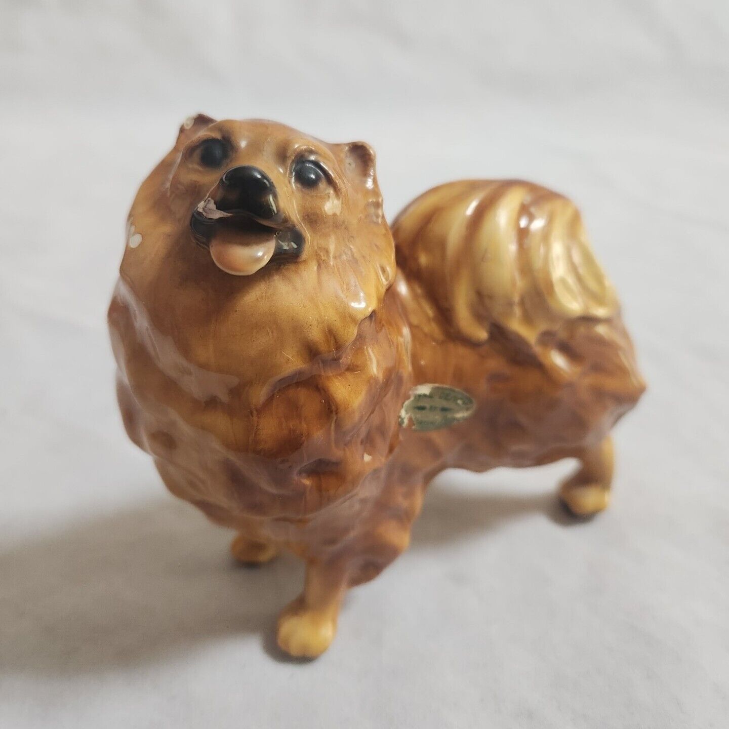 Vintage Mortens Studio Pomeranian Puppy Dog Figurine Royal Design AS IS READ