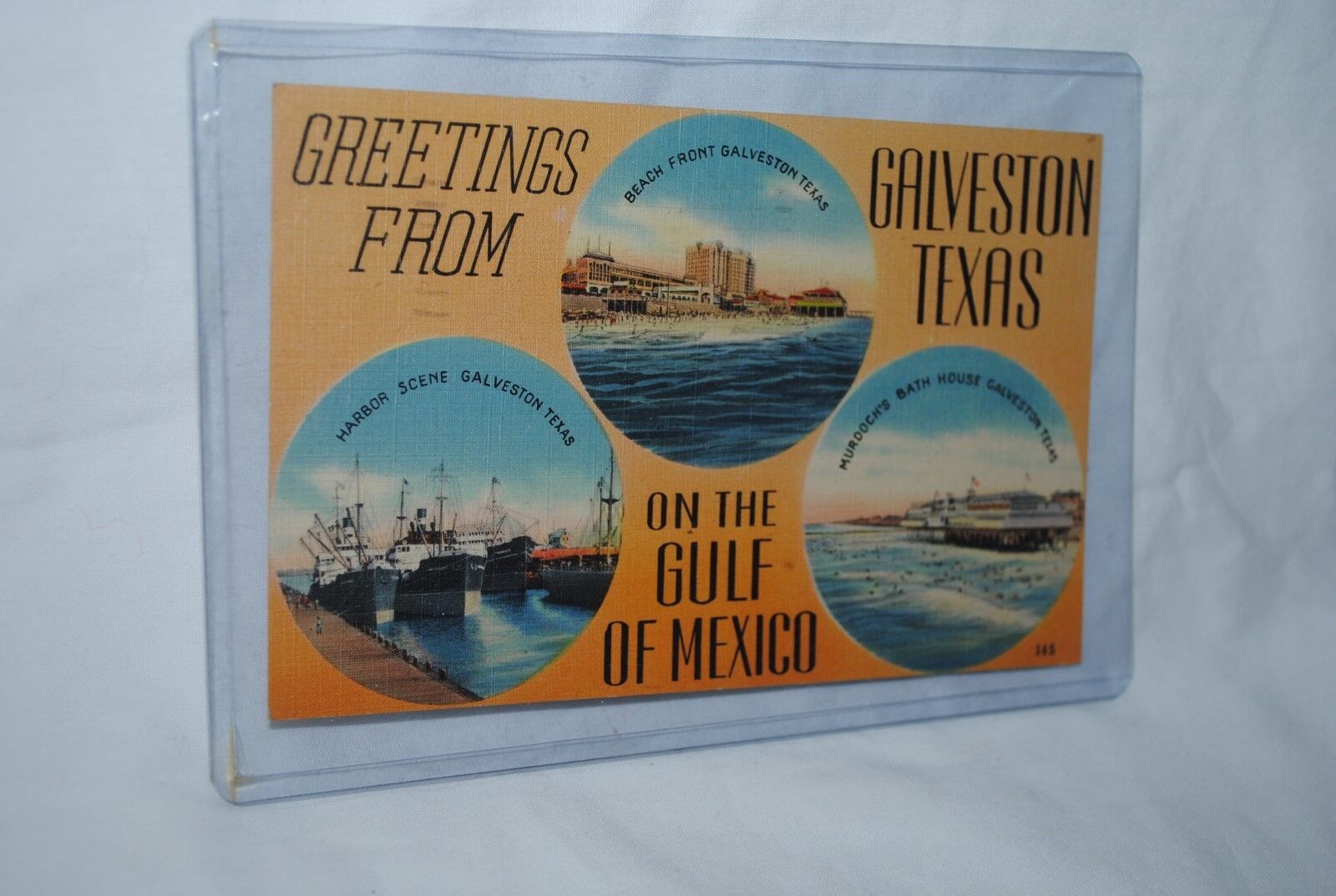 1948 Galveston, Texas, postcard, canceled, with stamp. Greetings From