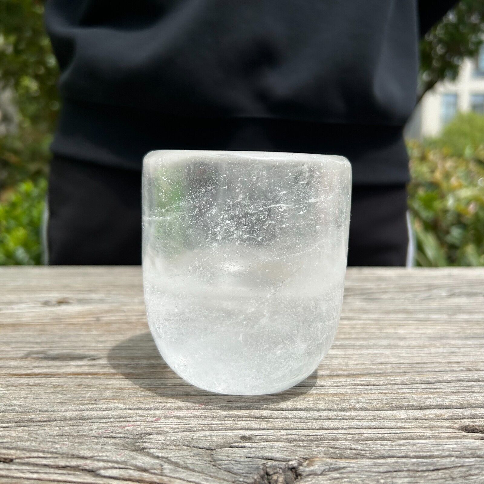 1.6LB 3.8'' Hand Carved Natural Clear Quartz Tea Cup Crystal Quartz Healing Gift