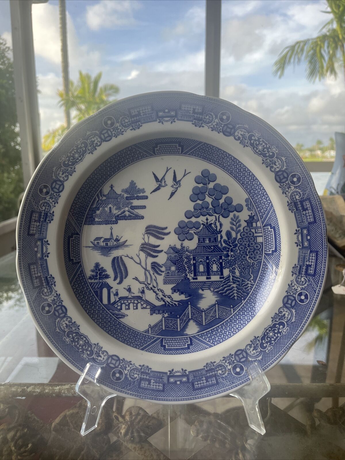 Spode Blue Room Collection 10 1/4 “Dinner Plate  porcelain transferware  Vtg Exc