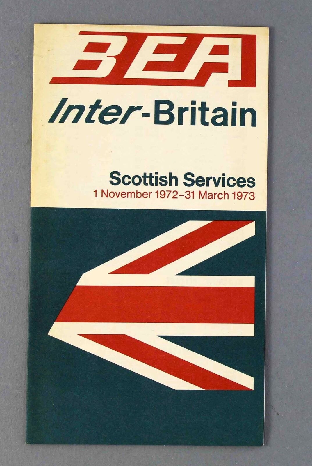 BEA BRITISH EUROPEAN AIRWAYS INTER-BRITAIN SCOTTISH TIMETABLE WINTER 1972/73