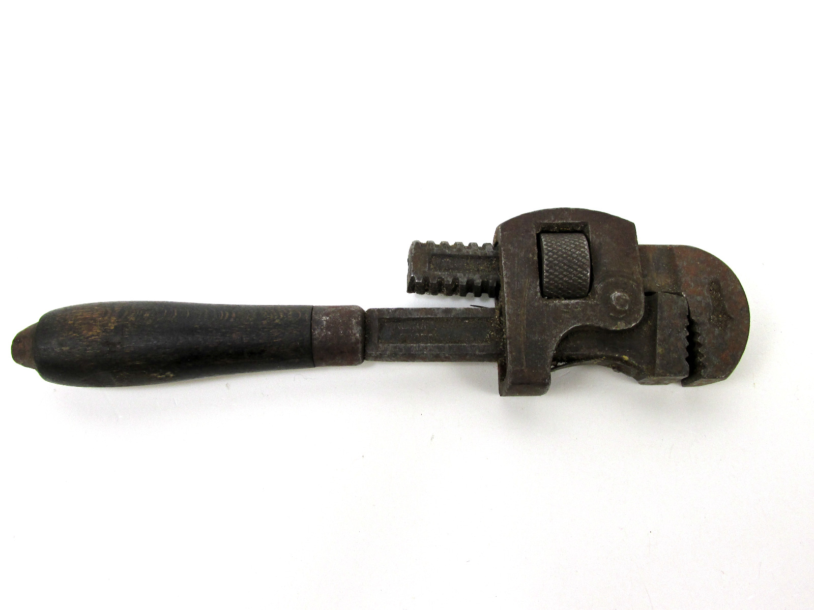 Vintage Stillson No. 8 Wood Handle Pipe Wrench Walworth Mfg. Co. Boston USA
