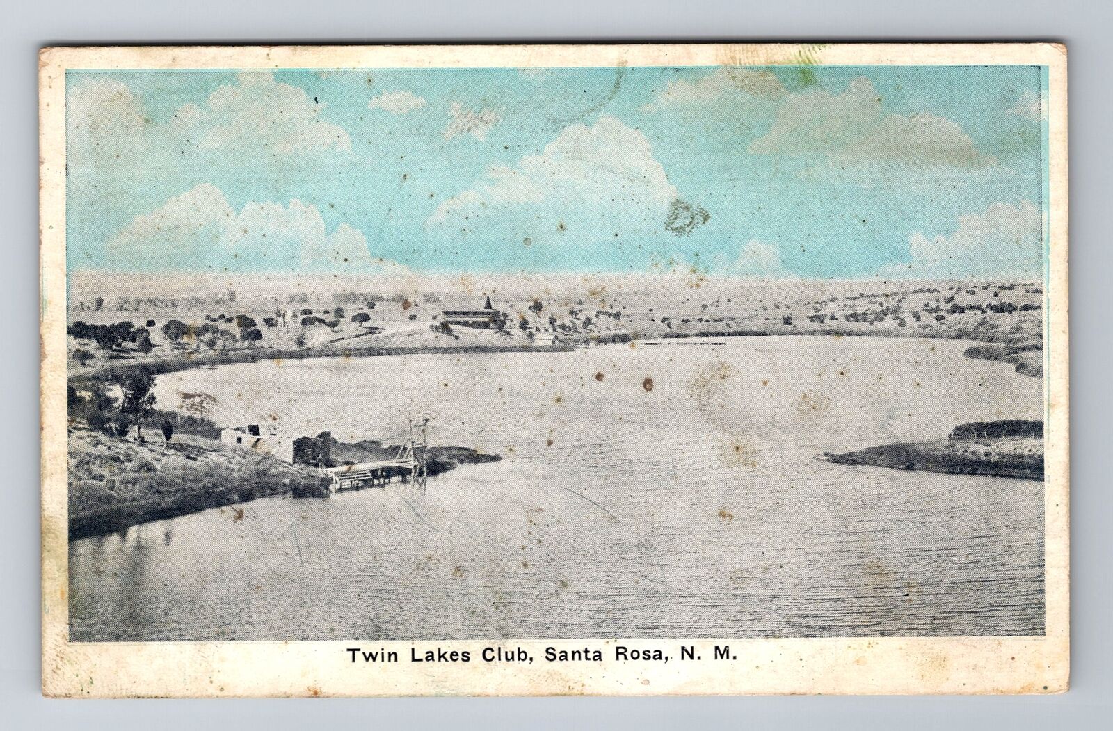 Santa Rosa NM-New Mexico, Twin Lakes Club, Antique Vintage Souvenir Postcard