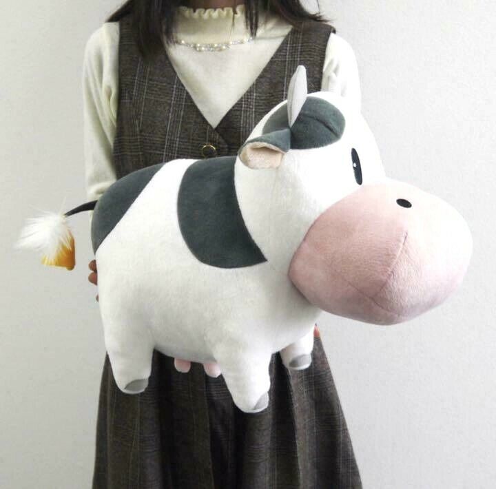 RARE Story of Seasons Cow Big Plush doll XL Black Exclusive to JP