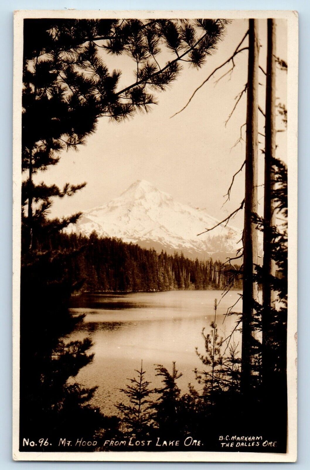 Cost Lake Oregon OR Postcard RPPC Photo Mt. Hood Mountain Scene c1910's Antique