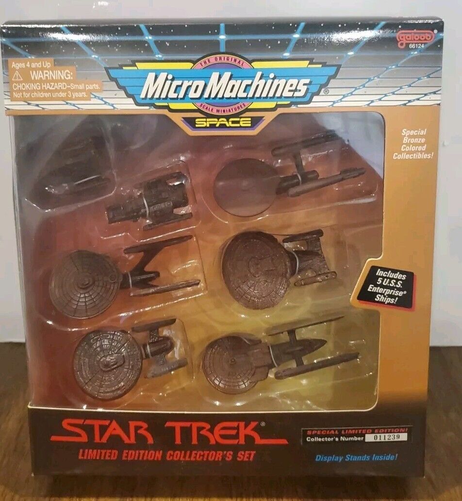 Vintage 1995 Micro Machines Star Trek Bronze Limited Edition Collectors Set NewA