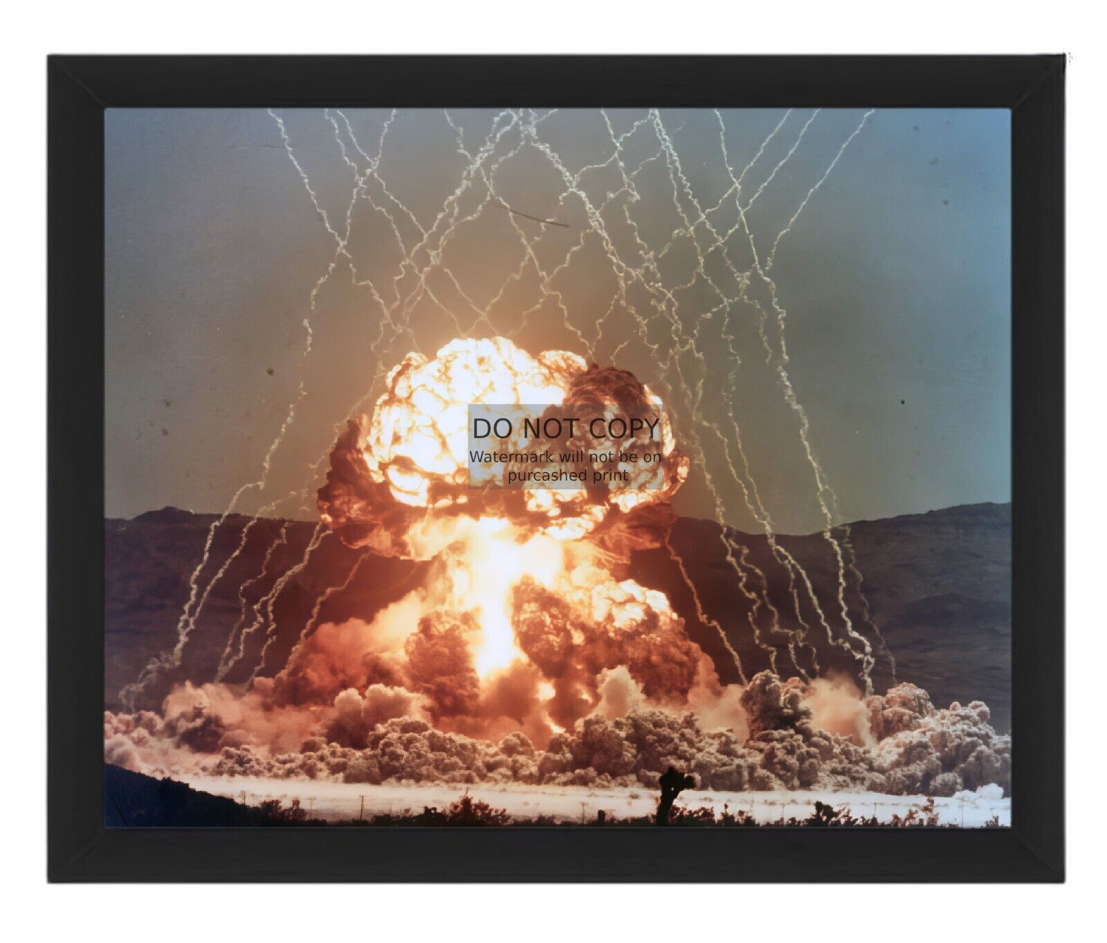 NUCLEAR ATOMIC BOMB DETONATION MUSHROOM CLOUD OPERATION TEAPOT 8X10 FRAMED PHOTO