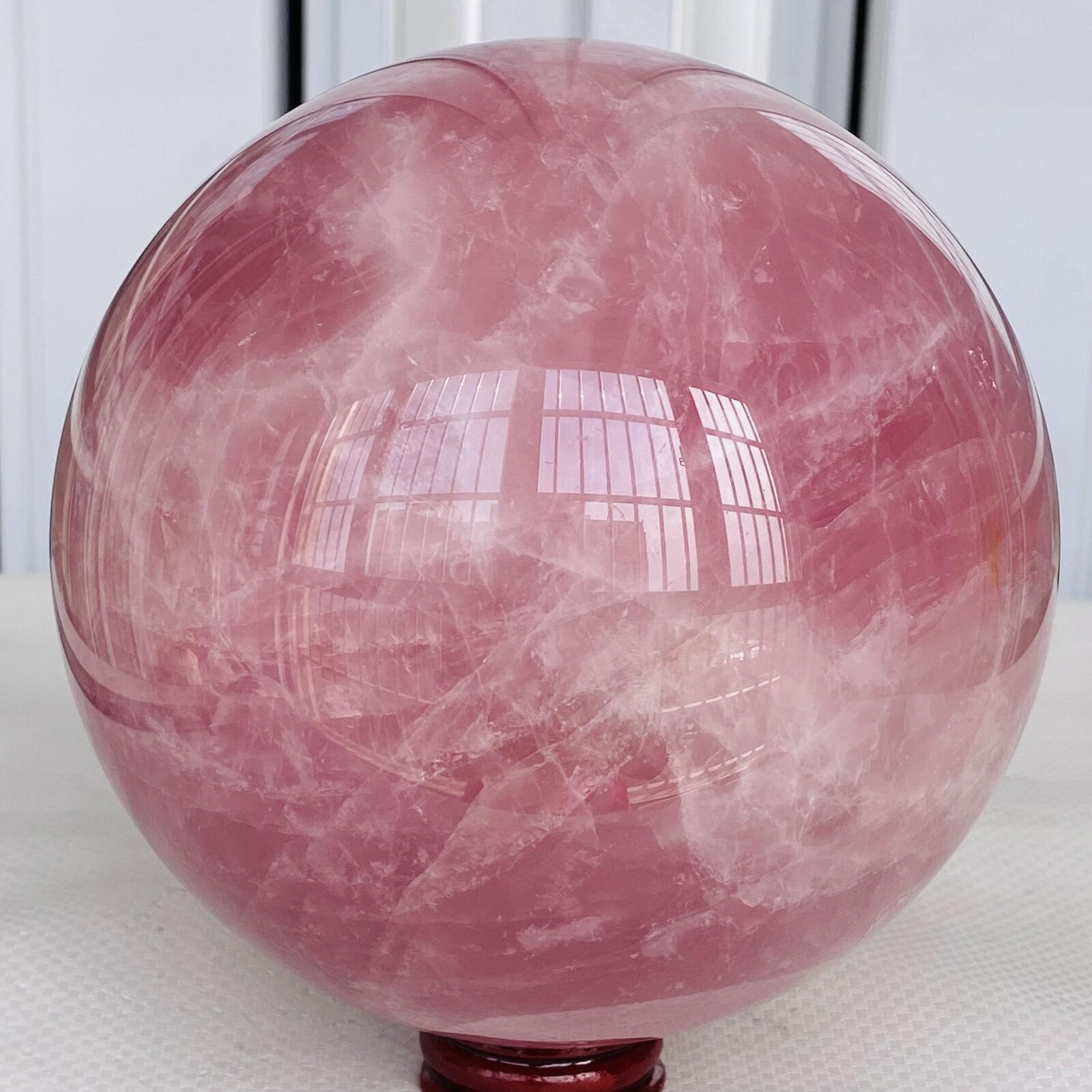 Natural Pink Rose Quartz Sphere Crystal Ball Reiki Healing 3280G