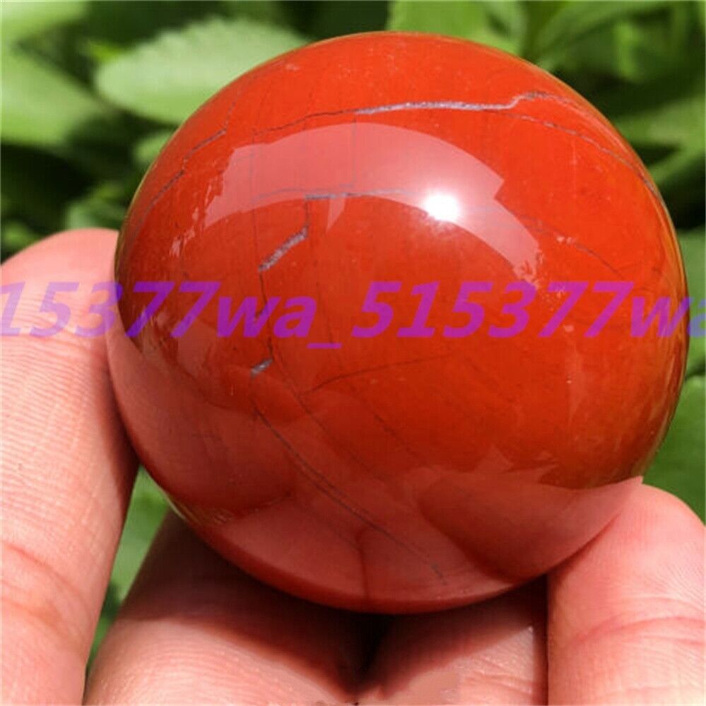 1pcs Natural Red Jasper Ball Quartz Crystal Sphere Decoration Reiki Healing 40mm