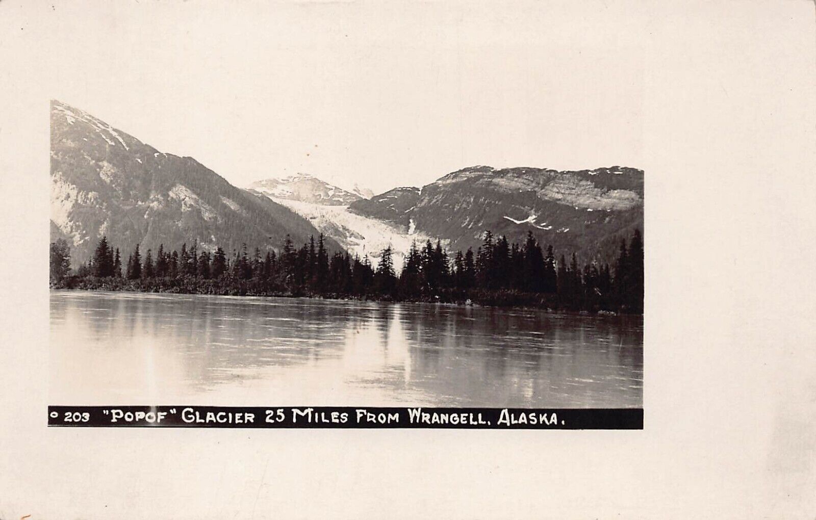 RPPC Wrangell AK Alaska Popof Glacier Horseshoe Basin Photo Postcard D48