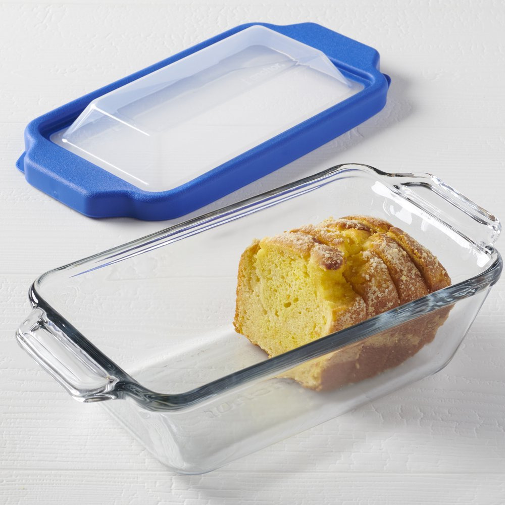 Glass Loaf Pan with Lid Rectangle DIY Kitchen Baking Bread Mold Tray 1.5 Quart