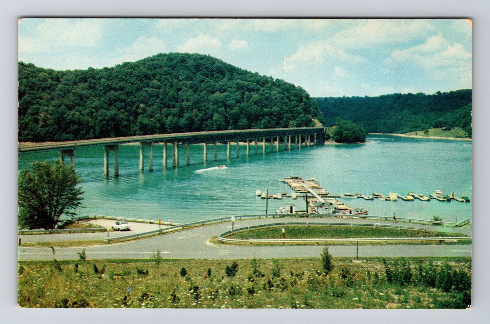 Uniontown, PA-Pennsylvania, Youghiogheny Reservoir & Bridge , Vintage Postcard