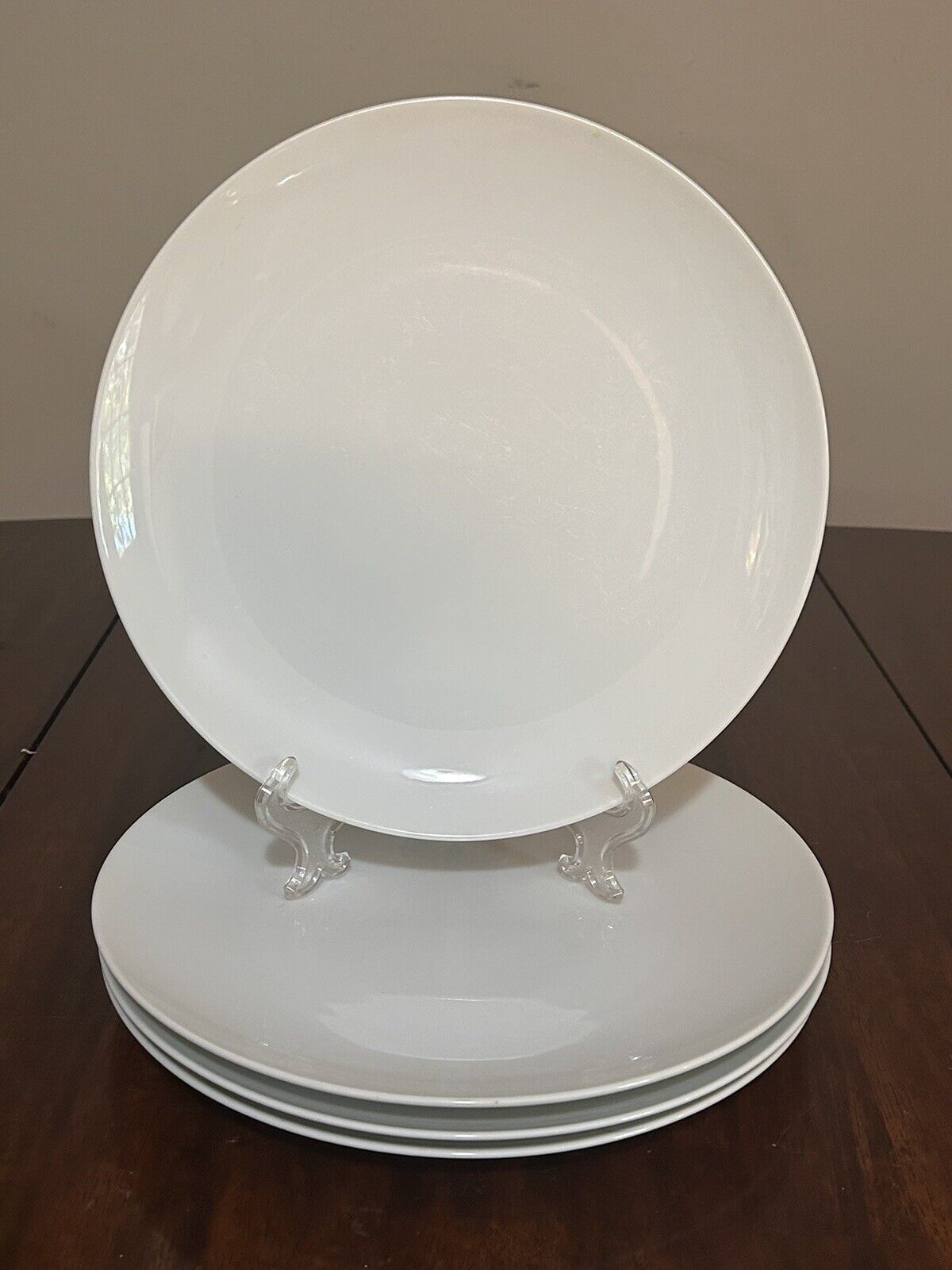 Noritake Savoy White 10.5” Dinner Plate 5835 Set Of 4 EUC
