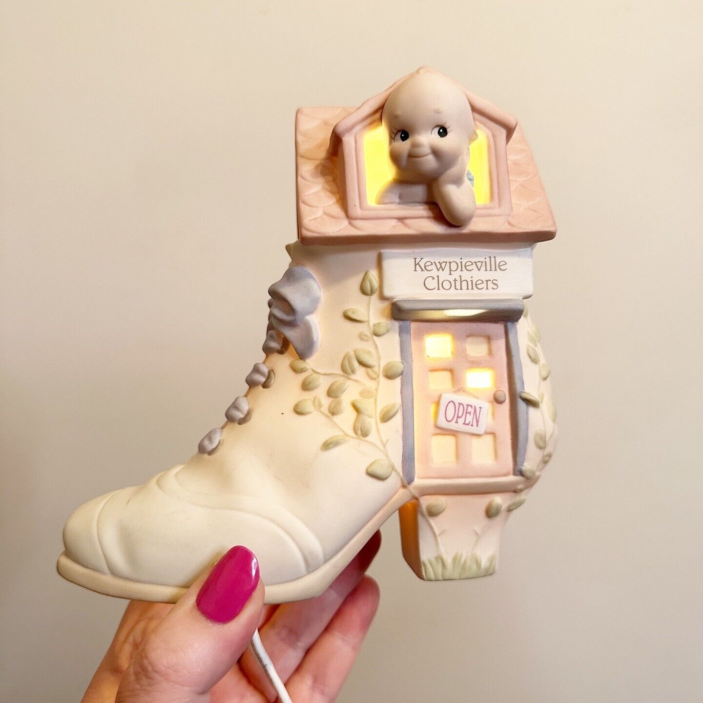 Kewpie Nightlight Kewpieville clothiers shoe Porcelain WORKS Kitschy Cute
