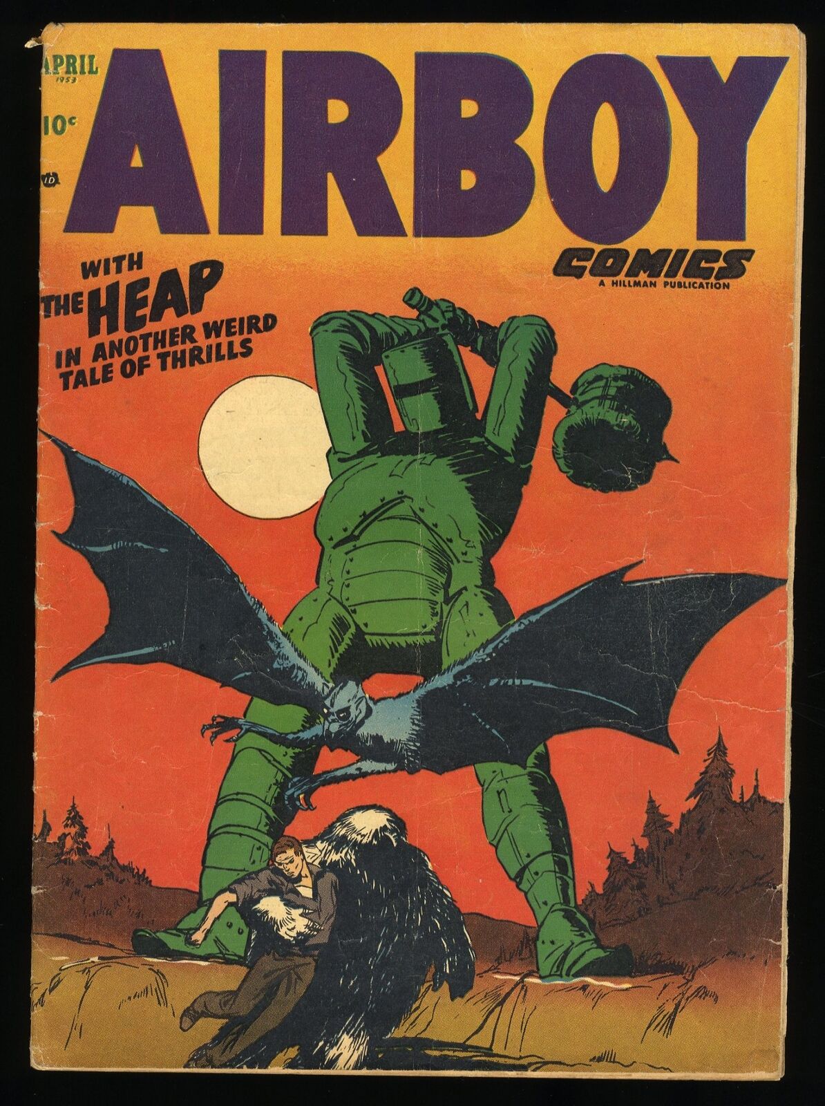 Airboy Comics v10 #3 GD/VG 3.0 Very Rare Robot Cover Hillman 1953
