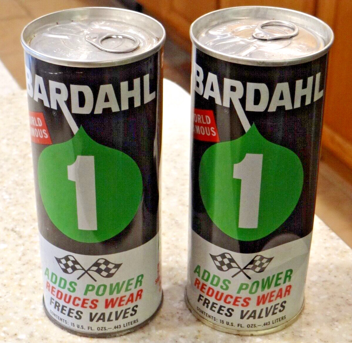 TWO 15 Oz FULL  Cans Vintage BARDAHL Power Concentrate Motor Oil Additive SAE 10