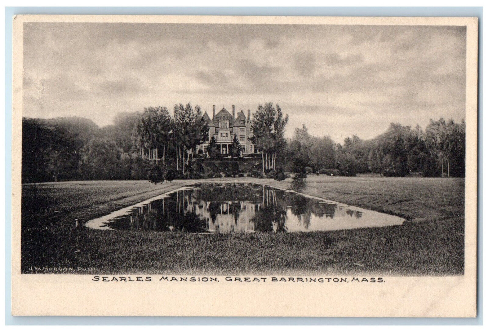 View Of Searles Mansion Great Barrington Massachusetts MA Vintage Postcard