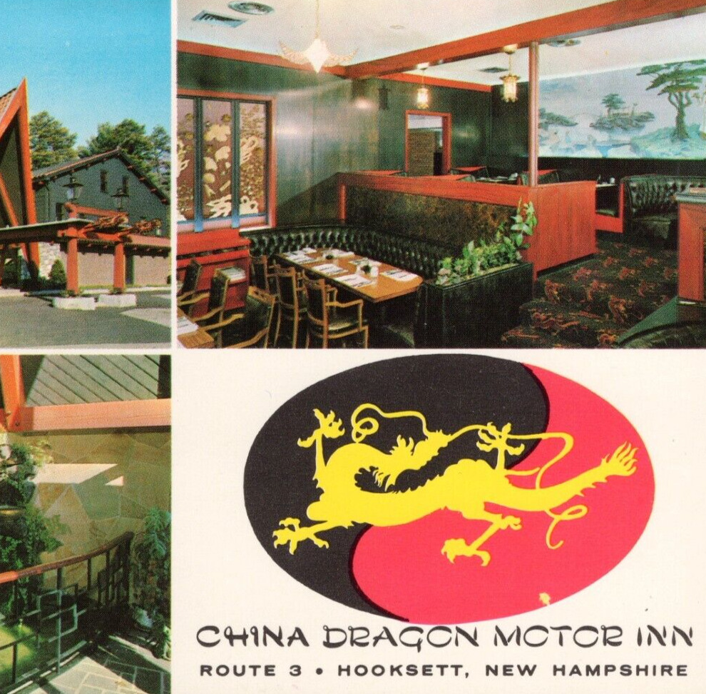 China Dragon Motor Inn, Rt 3, Hooksett, New Hampshire, 1962 Vintage Postcard UNP