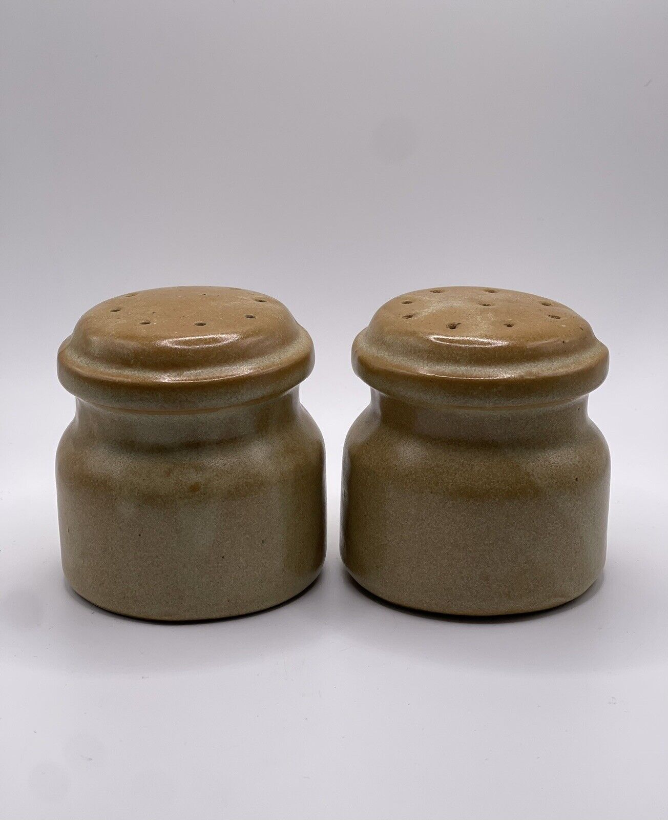 Nice Pottery Mushroom Form Salt And Pepper Shakers Cork Stoppers