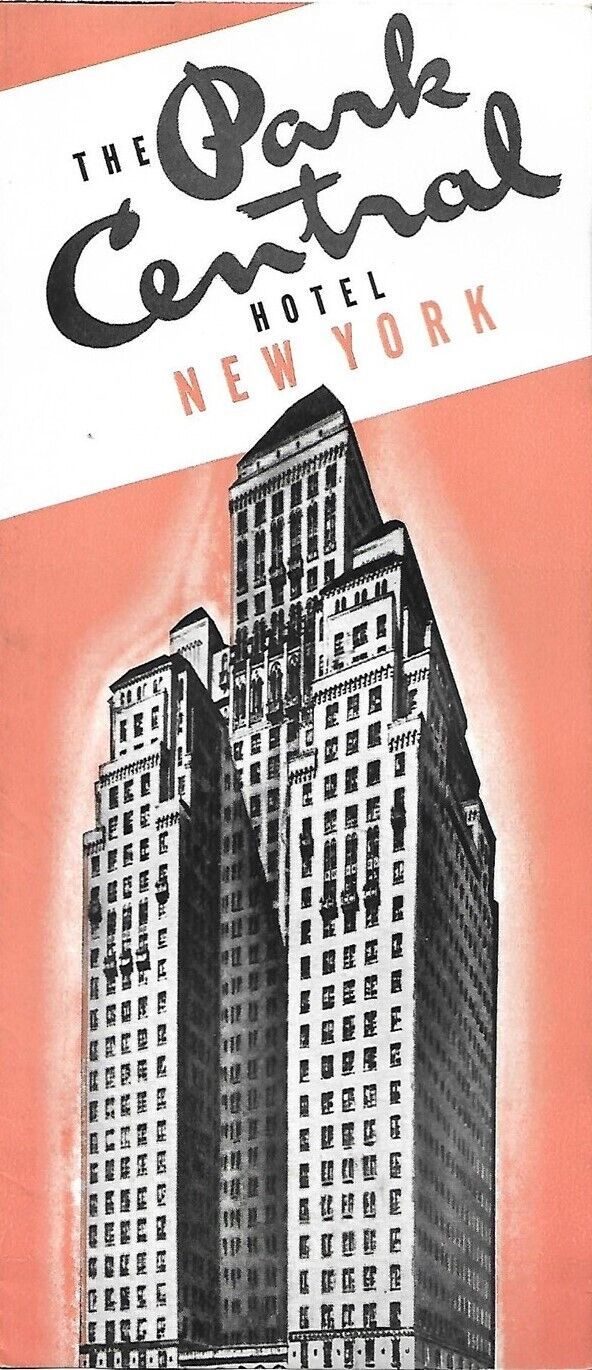 Vintage 1936 PARK CENTRAL HOTEL Brochure New York City 