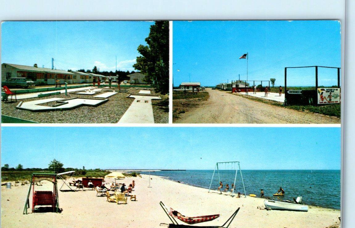 OSCODA, Michigan MI ~ Carter's BLUE HORIZON COURT Roadside Motel c1960s Postcard